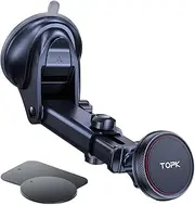 TOPK Mobile Phone Holder Car Magnet with Strong Suction Power for Dashboard and Windscreen, Universal 360° Rotatable Car Mobile Phone Holder for iPhone Huawei Samsung Google