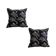 SOGA 2X 45cm Throw Pillow Black Leopard Light Luxury Decorative