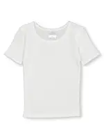 Mini Mango Girls Pointelle Thermal, White, Size 6