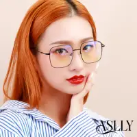 在飛比找momo購物網優惠-【ASLLY】S1008細邊大方框濾藍光眼鏡