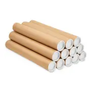 12 Pack 2x15 Inch Mailing Tubes with Caps for Shipping Storing Posters Prints