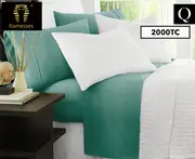 Ramesses Original 2000TC Bamboo Queen Bed Sheet Set - Teal