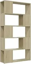 Bookcase Room Divider - Sonoma Oak Engineered Wood Standing Shelf (80x24x155 cm) - Space-Saving Storage Solution for Small Spaces & Home Offices