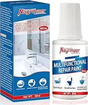 Nayrmaer Bathtub Repair Paint, 30ml White Gloss Paint, Enamel Touch Up Paint Suitable for Bathtubs, Shower, Sink, Small Defects and Scrapes