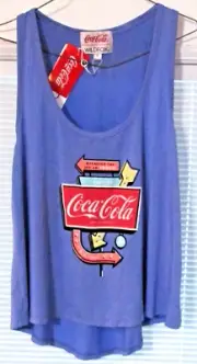 Wildfox x Coca Cola Think of Coke Racerback Tank Pale Iris Periwinkle Sz S NWT