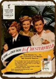 1943 Veronica Lake & Paulette Goddard Chesterfield DECORATIVE REPLICA METAL SIGN