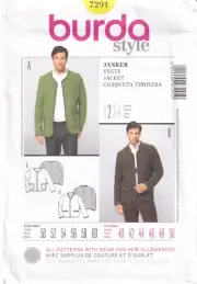 Burda Style Sewing Pattern 7291 Men's Jacket Size 40-50