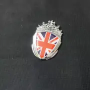 1x Chrome Silver U.K. Flag Metal Badge Decal Sticker Emblem UK Turbo Car England (for: Renault)