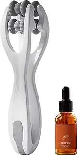 Finger Massage Tools with Oil, Double-Row Massage Rings for Finger, Handheld Sensory Relief Exerciser Men & Women, Silicone ABS, Portable for Travel, Home and Work Place Use