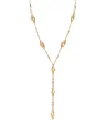 Ettika Baguette Crystal Oval Dome Lariat Necklace, 14.5-19.5