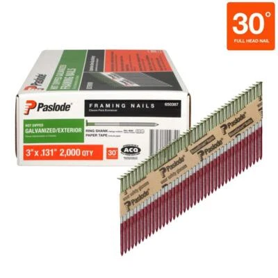 Paslode Paper Tape Framing Nails 3" x 0.131-Gauge 30° Ring Shank (2,000 per