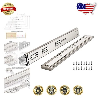 20'' Ball Bearing Drawer Slides - Full Extension & Galvanized Finish