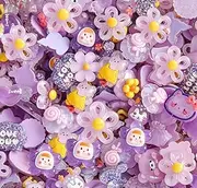 COOSLIM 30pcs Slime Charms Cute Set, Bulk Mixed Resin Charms Set Ornament Scrapbooking(Purple)