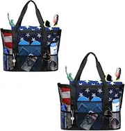 [miaoyimiao] 2pcs Oversized Mesh Beach Bag With Multifunctional Pockets,Tote With Zipper Pocket Pool Bag For Cruise/Swim/Vacation Essentials.Mesh Beach Bags For Women - Plus Waterproof Sandproof Tote Bag