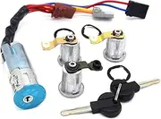 TGMGADANTV Complete Lock Set Ignition Cylinder Starter Tailgate Lock Front Door Lock Compatible with Citroen Compatible with BERLINGO 1996-2008 Locks and Hardware