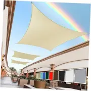 Rectangle Sun Shade Sail Canopy Outdoor Patio Fabric Screen 14' x 16' Beige