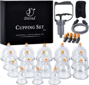 18 Piece Cupping Therapy Set with Pump, Suction Cups for Pain & Cellulite Relief