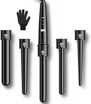 ET-W301 5-in-1 LCD Ceramic Coating Multifunctional Interchangeable Wave Iron with Gloves