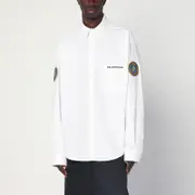 [Balenciaga] White Uniform Merch button-down shirt 39 CM White