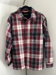 NWT RIDGECUT Heavyweight Jacket Shirt Flannel Lined Shacket Red Navy Plaid XL