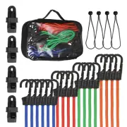 26pcs Bungee Cord with Hooks Rubber Bungee Cords for Outdoor