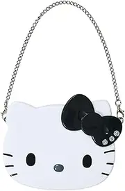 Sanrio 338826 I Love Hello Kitty Double Sided Mirror with Chain Black Mirror Makeup Carry