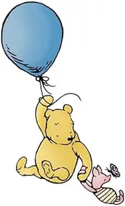 Classic Winnie Balloon Wall Decals, Baby Winnie Wall Decals Quotes Peel and Stick for Nursery Decor,Vintage Winnie Wall Stickers Large