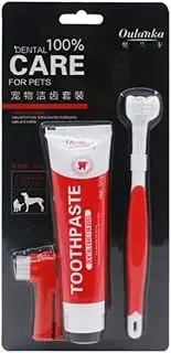 Pet Toothbrush and Toothpaste Cleaning and Stain Removal Pet Supplies Safe Non-Toxic Pet Toothpaste Pet Toothbrush