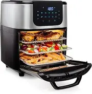 [Princess] 2-in-1 Air fryer Oven DeLuxe - 62.2% less energy use- 11 L capacity - 1800W - 65-200°C - 10 programmes - Incl. rotating basket - Rotating spit - 3 baking trays/crumb tray - Handle - 182075
