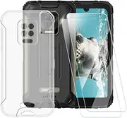 ESACMOT Clear Case Compatible with Doogee S59 Pro + [2 Pack] Screen Protector Tempered Glass, Shockproof Case Cover for Doogee S59 (5.7 inch)