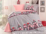 Hoot Grey Single Quilt Cover set
