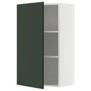 METOD wall cabinet with shelves, white/Havstorp deep green, 60x37x100 cm