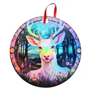 Albino Deer Design Holographic Ornament #1
