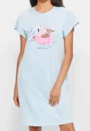 Ladies size L / 14 Float all day blue short sleeve summer nightie Target NEW