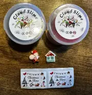 2 Pack Cloud Slime Kit with Santa & Decorative House DIY Slime Su