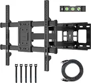 [BONTEC] TV Wall Bracket for 32-80 inch LED LCD Flat & Curved Screen, Swivel Tilt TV Wall Mount Full Motion, Heavy Duty Strong Solid Dual Arms up to 60KG, Max VESA 600x400mm, with HDMI Cable