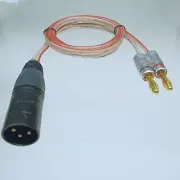 XLR Male 3-pin to naka 4mm Banana Plug Audio Cable Speaker Amplifier 1~20FT
