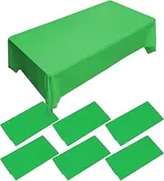 6 Packs Green Table Cloth | 54x108 inch | Plastic Table Cover Party | Plastic Tablecloth | Party Green Table Cloth Disposable Table Clothes for Parties, Christmas,Wedding,Birthday Parties Decorations