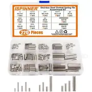 ISPINNER 220Pcs Roll Pin Set, Stainless Steel Slotted Spring Pin Assortment Kit