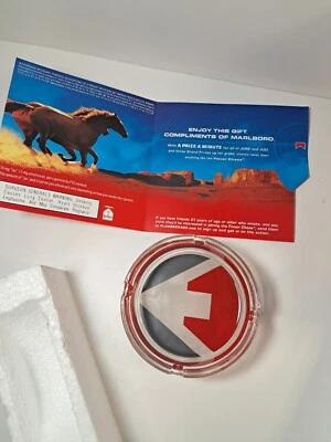 Vtg. 2008 Marlboro Cigarette Flavor Chase Glass 4" Ash Tray, Unused