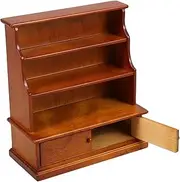 ibasenice Dollhouse Bookcase Dollhouse Display Cabinet Dollhouse Furniture Small Furnishings Bookshelf Kitchen Miniatures Decor Doll House Decor Miniature Furniture Dark Brown Wood