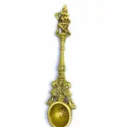 Indian Traditional Brass Krishna Pooja Hawan Spoon for Pouring Ghee in hawankund