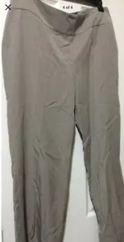 XL Eileen Fisher Khaki Limestone Lightweight Tencel Twill Straight Trouser Pant
