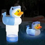 Doli Yearning 3 inch Solar Light Pool Floater Fits 3" Tablets Floating Pool Dispenser for Pools Duck