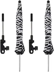 2 Pieces Zebra Stripe Summer Sunshade Umbrella Outdoor Beach Anti UV Parasol