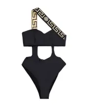 cut-out Grecca detail swimsuit 1,2,3,4,5 Brown