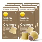WOKEN COFFEE Compostable Nespresso Pods - Cremoso Dark Roast Italian Espresso...