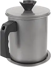 CLISPEED Stainless Steel Oil Storage Can Grease Keeper with Fine Mesh Strainer Oil Filter Container for Kitchen Use Reusable Grease Saver Resistant Stainless Steel
