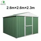 Garden 2.6 x 2.6 x 2.3m Shed Extra High Tools Storage Steel Garage Shed Workshop