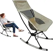 Whnbuij Folding Rocking Chair - Comfortable Folding Rocking Chair, Relaxing Rocking Chair | 89 x 45 cm Height Rest Rest Rocking Canvas Innovative Mesh Ventilated for the Garden